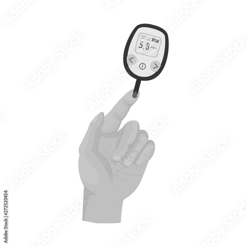 Isolated object of glucometer  and measuring icon. Set of glucometer  and sugar vector icon for stock.