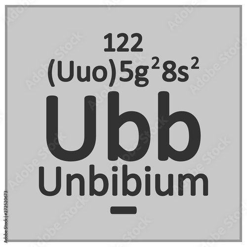 Periodic table element unbinilium icon.