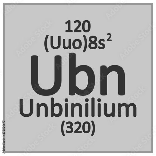Periodic table element unbinilium icon.