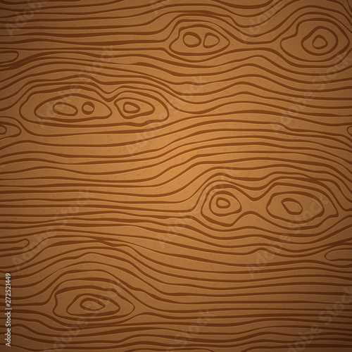 Brown wooden cutting, chopping board, table or floor surface. Wood texture. Vector illustration