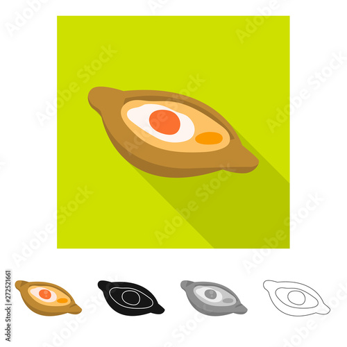 Vector illustration of khachapuri and pastry sign. Collection of khachapuri and cuisine vector icon for stock.