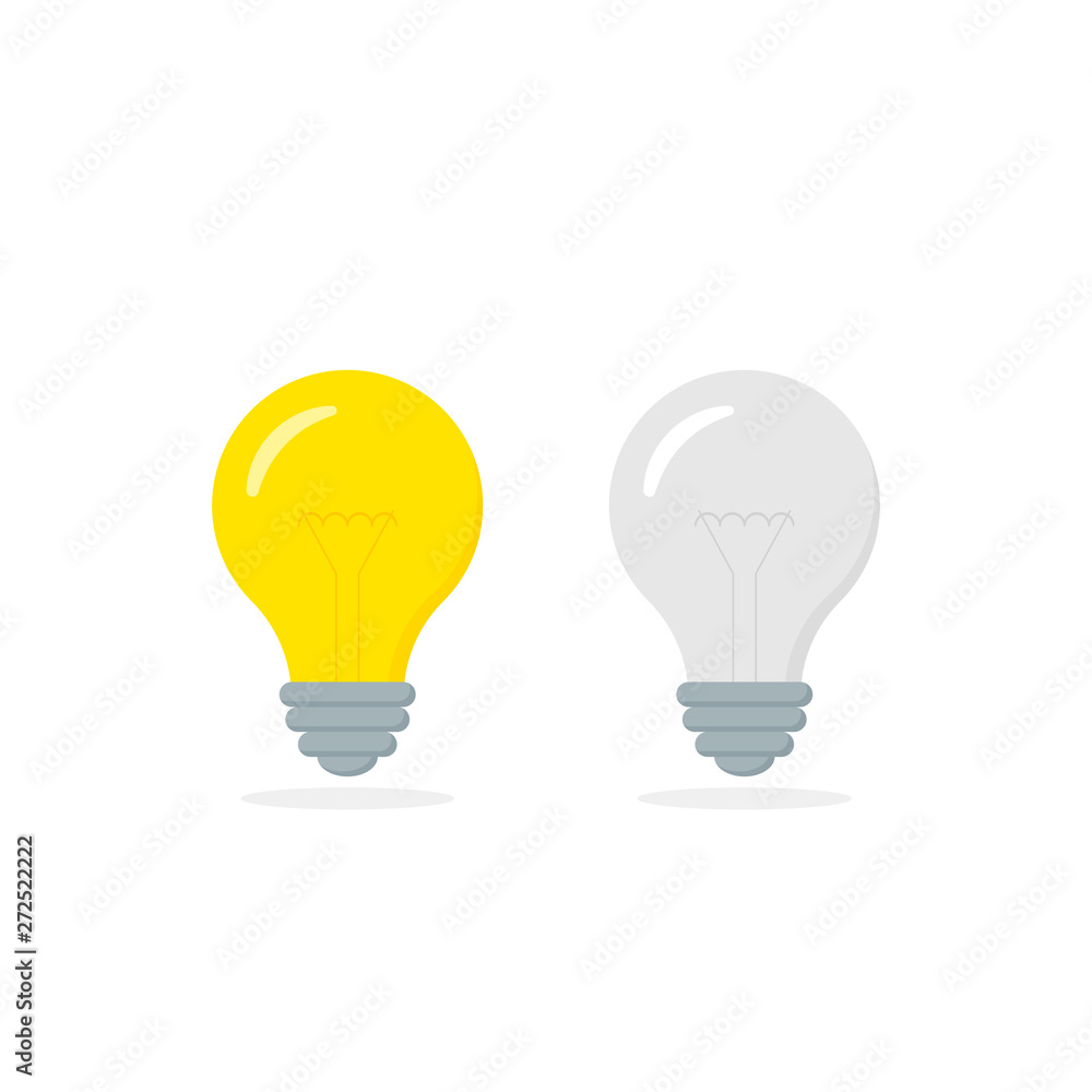 Bulb icon flat lamp sign vector isolated symbol Bulb icon flat lamp sign vector isolated symbol