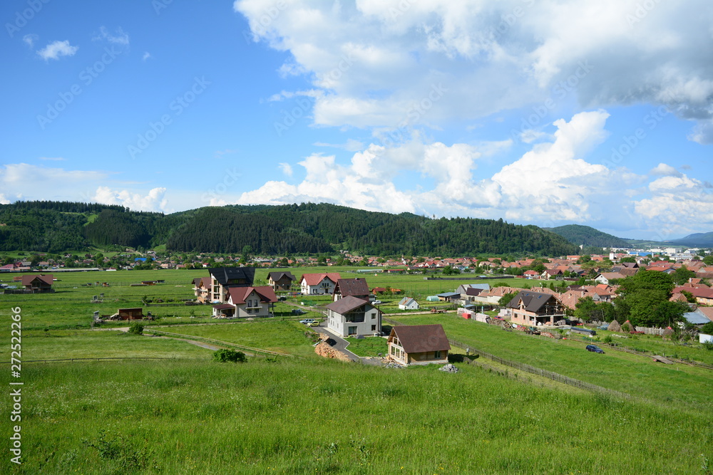  The town of Zarnesti in Brasov county, Romania