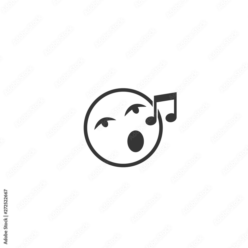 Singing or Whistling Emoticon, Smile Face icon Vector Design Singing or Whistling Emoticon, Smile Face icon Vector Design
