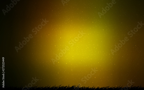 Dark Green, Yellow vector texture with milky way stars.