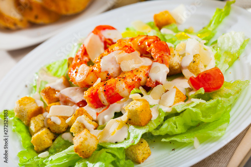 Caesar salad with shrimps