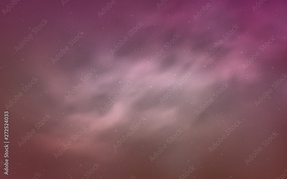 Light Pink vector background with astronomical stars.