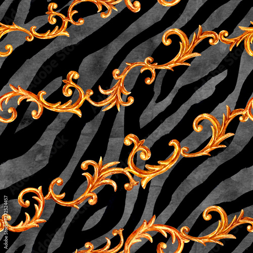 Golden baroque element seam...