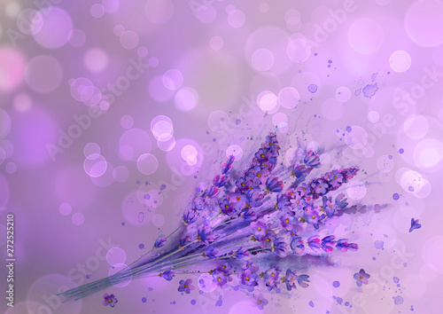 Watercolor lavender bouquet...
