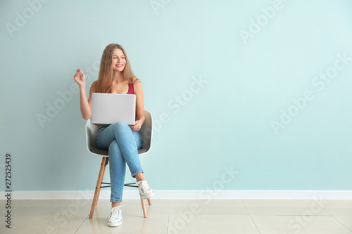 Beautiful young woman with ...