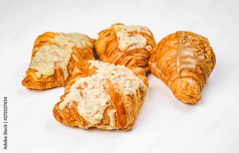 A fresh Viennoiseries, isolated on white - French bakery product