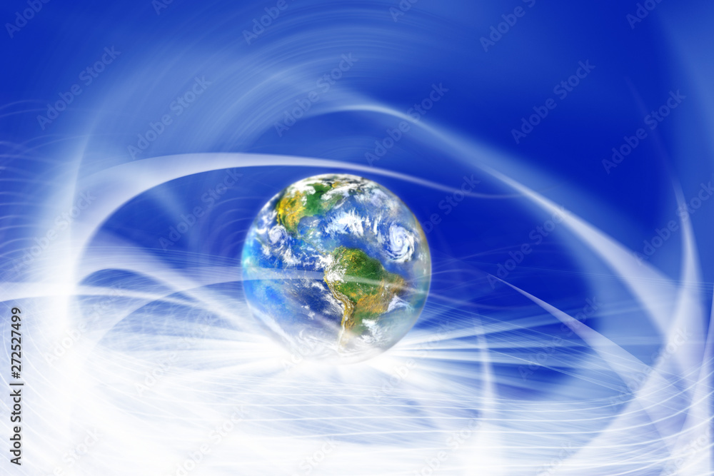 Conceptual close up world map in defocused abstract lights Conceptual close up world map in defocused abstract lights