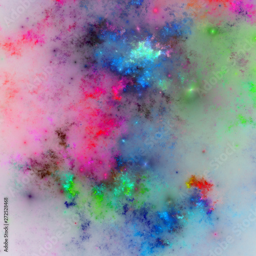 Fototapeta Naklejka Na Ścianę i Meble -  Rainbow fractal nebula, digital artwork for creative graphic design