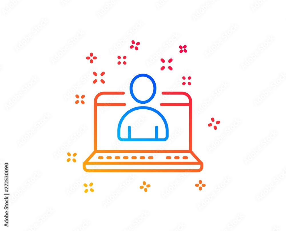 Best manager line icon. Business management sign. Agent symbol. Gradient design elements. Linear best manager icon. Random shapes. Vector Best manager line icon. Business management sign. Agent symbol. Gradient design elements. Linear best manager icon. Random shapes. Vector