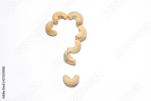 cashew nut question mark white background  