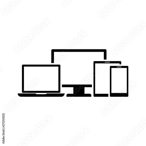 Digital smart devices icon flat vector illustration design
