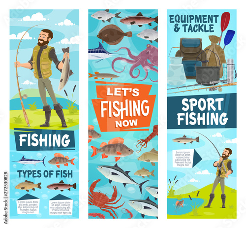 Fishing season, fisher man tackles equipment