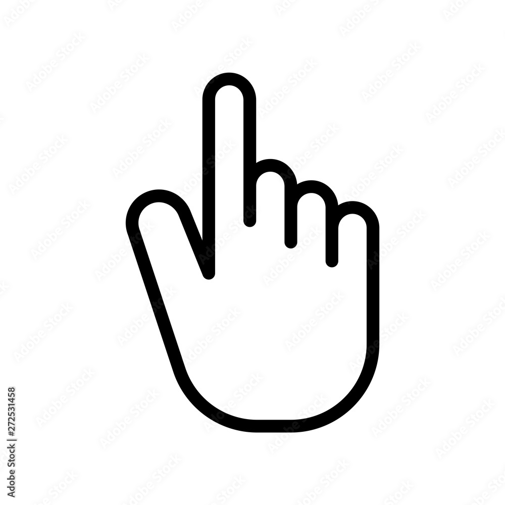 Hand cursor click icon flat vector illustration design Hand cursor click icon flat vector illustration design