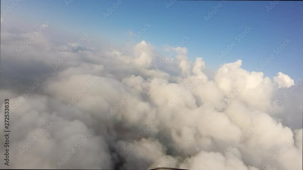 POV Turning Flight Above The Clouds And Into The Sun. POV Turning Flight Above The Clouds And Into The Sun.