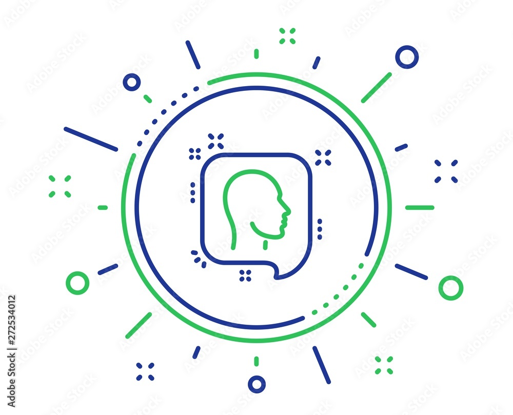 Head line icon. Human profile speech bubble sign. Facial identification symbol. Quality design elements. Technology head button. Editable stroke. Vector Head line icon. Human profile speech bubble sign. Facial identification symbol. Quality design elements. Technology head button. Editable stroke. Vector