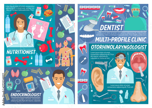 Multi profile clinic doctors, medical equipment