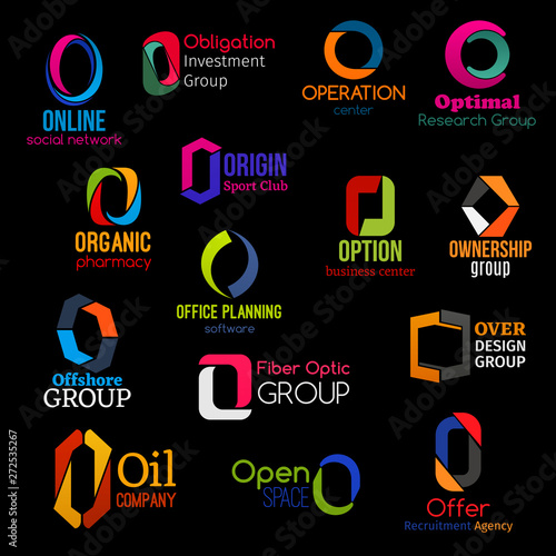 Abstract modern design corporate identity O icons