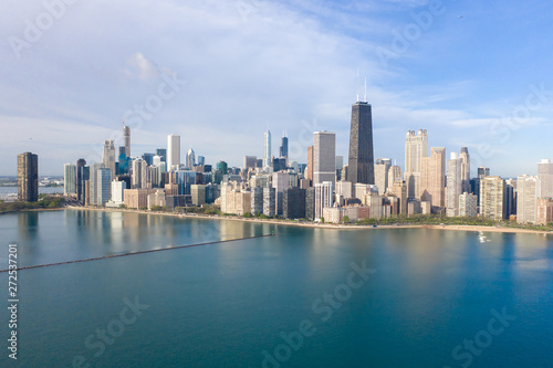 Chicago buildings skyline downtown aerial © blvdone