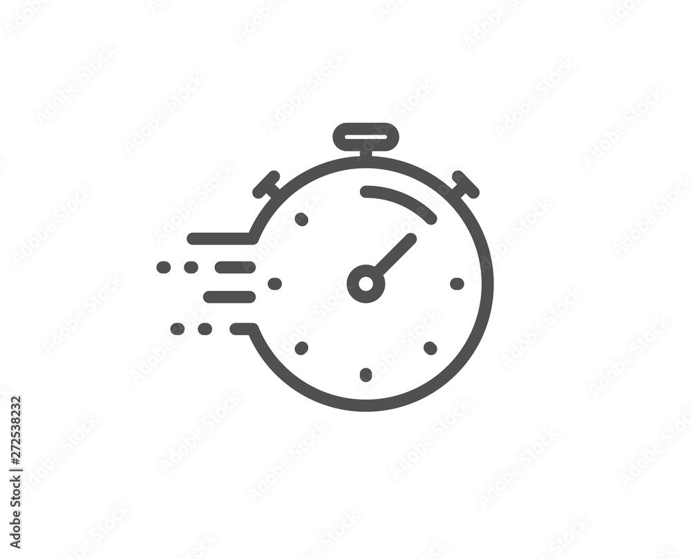 Timer line icon. Time management sign. Stopwatch symbol. Quality design element. Linear style timer icon. Editable stroke. Vector Timer line icon. Time management sign. Stopwatch symbol. Quality design element. Linear style timer icon. Editable stroke. Vector