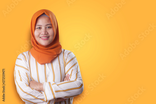 Confident Successful Muslim Lady Smiling Friendly