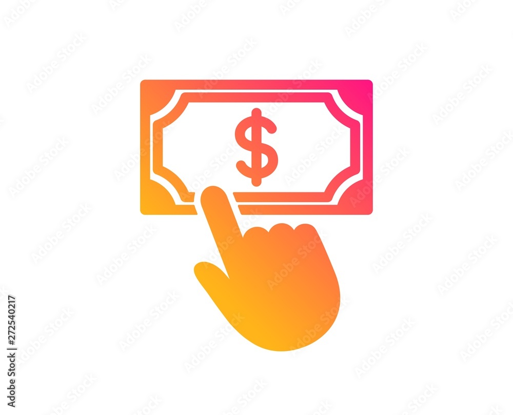 Payment click icon. Dollar exchange sign. Finance symbol. Classic flat style. Gradient payment click icon. Vector Payment click icon. Dollar exchange sign. Finance symbol. Classic flat style. Gradient payment click icon. Vector