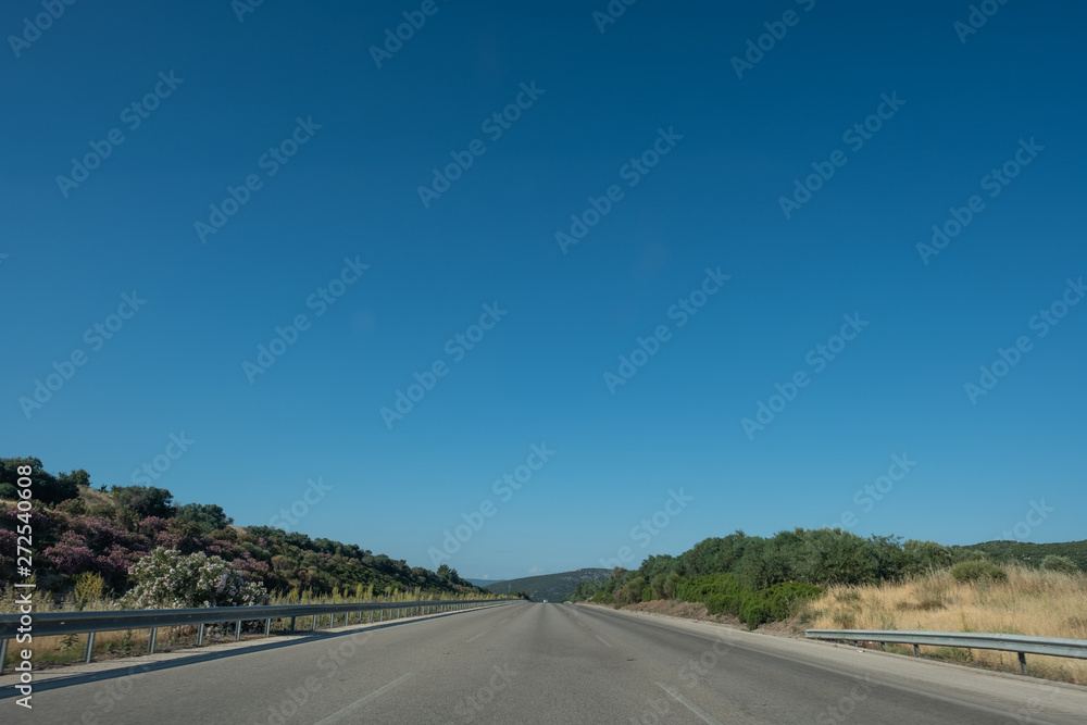 Fototapeta premium Three Lane Highway Road View
