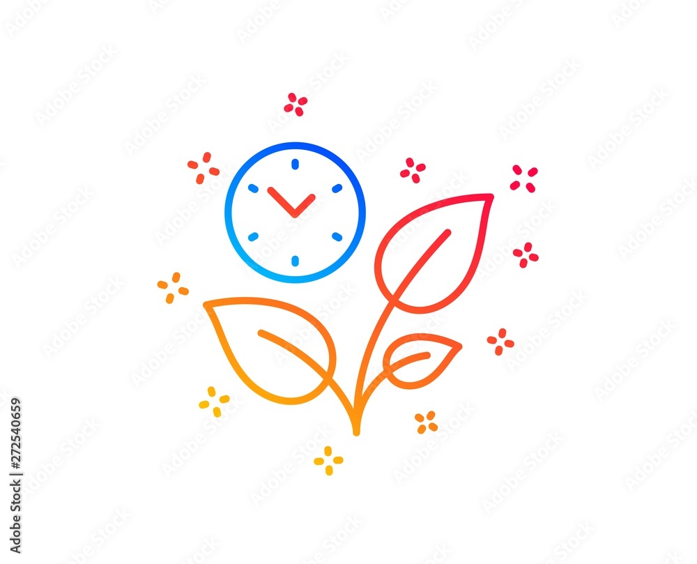 Leaves line icon. Grow plant leaf sign. Environmental care symbol. Gradient design elements. Linear leaves icon. Random shapes. Vector Leaves line icon. Grow plant leaf sign. Environmental care symbol. Gradient design elements. Linear leaves icon. Random shapes. Vector