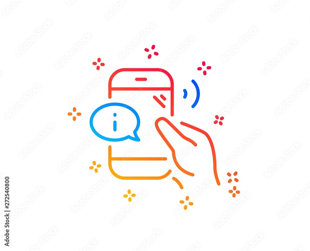 Call center service line icon. Phone support sign. Feedback info symbol. Gradient design elements. Linear call center icon. Random shapes. Vector Call center service line icon. Phone support sign. Feedback info symbol. Gradient design elements. Linear call center icon. Random shapes. Vector