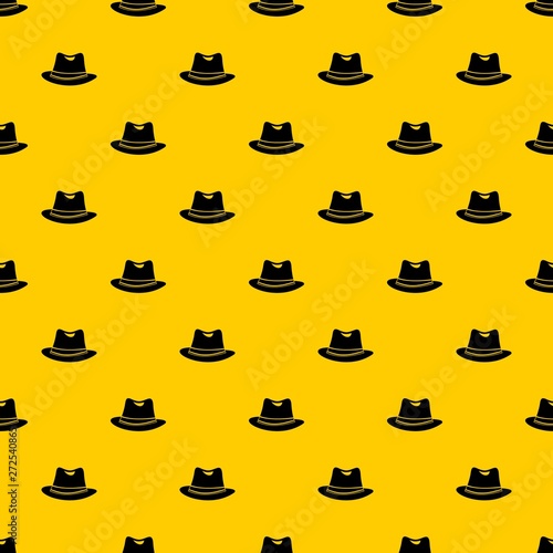 Hat pattern seamless vector repeat geometric yellow for any design