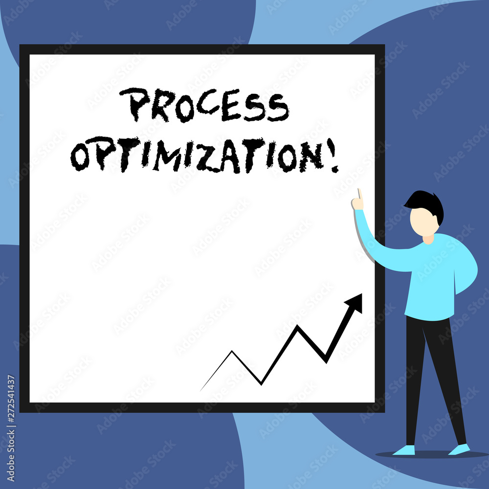 Word writing text Process Optimization. Business photo showcasing Improve Organizations Efficiency Maximize Throughput View young man standing pointing up blank rectangle Geometric background Word writing text Process Optimization. Business photo showcasing Improve Organizations Efficiency Maximize Throughput View young man standing pointing up blank rectangle Geometric background