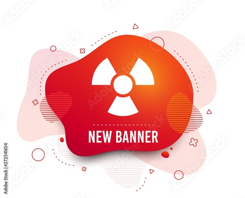 Fluid badge. Radiation sign icon. Danger symbol. Abstract shape. Gradient radiation icon. Flyer liquid banner. Vector