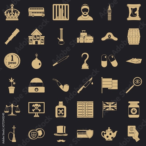 Assault icons set. Simple set of 36 assault vector icons for web for any design