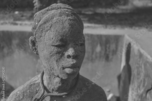 Statue of black man in Africa