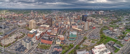 Aerial View of Syracuse, New York on a Cloudy Day photo