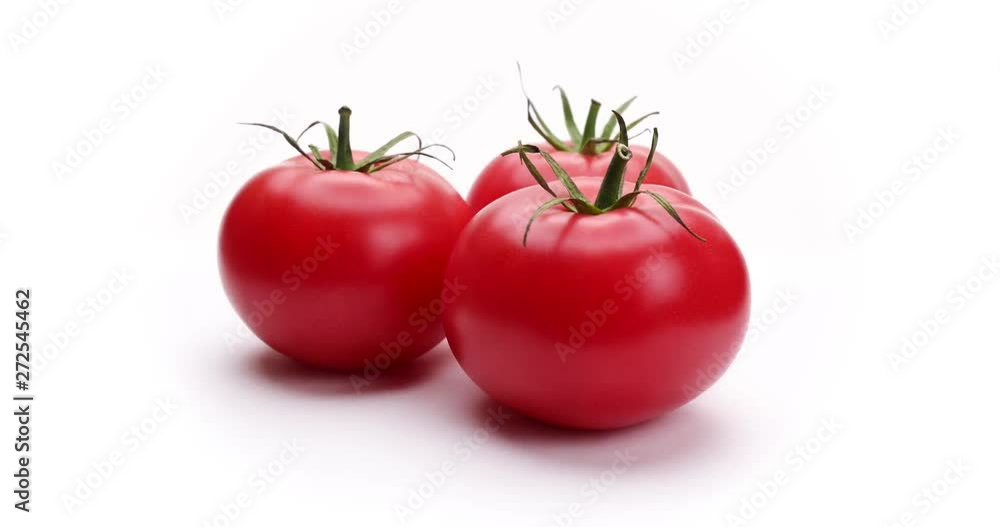 Fresh tomatoes on a white background in a rotating motion, loop, 4k, 360 ° Fresh tomatoes on a white background in a rotating motion, loop, 4k, 360 °