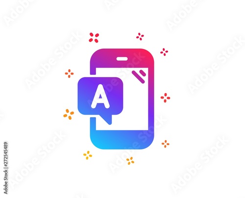 Ab testing icon. Ui phone test sign. Dynamic shapes. Gradient design ab testing icon. Classic style. Vector