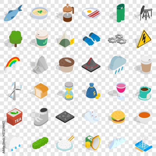 Brumal icons set. Isometric style of 36 brumal vector icons for web for any design