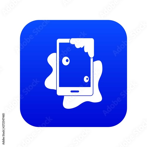 Wet phone icon digital blue for any design isolated on white vector illustration