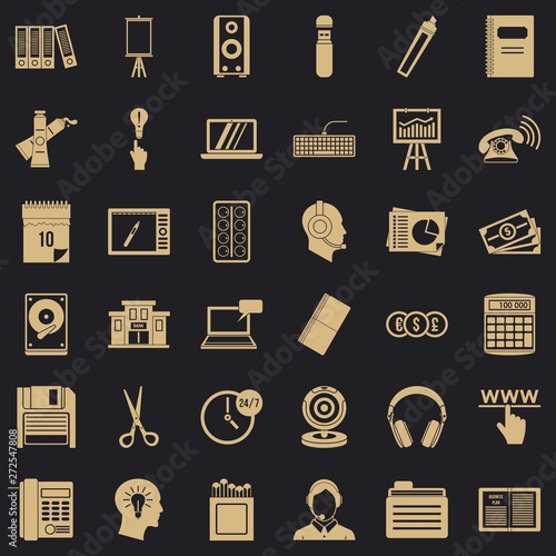 Clerical work icons set. Simple set of 36 clerical work vector icons for web for any design