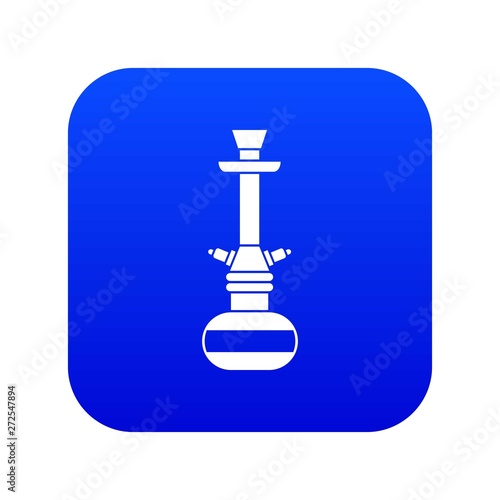 Arabic hookah icon digital blue for any design isolated on white vector illustration