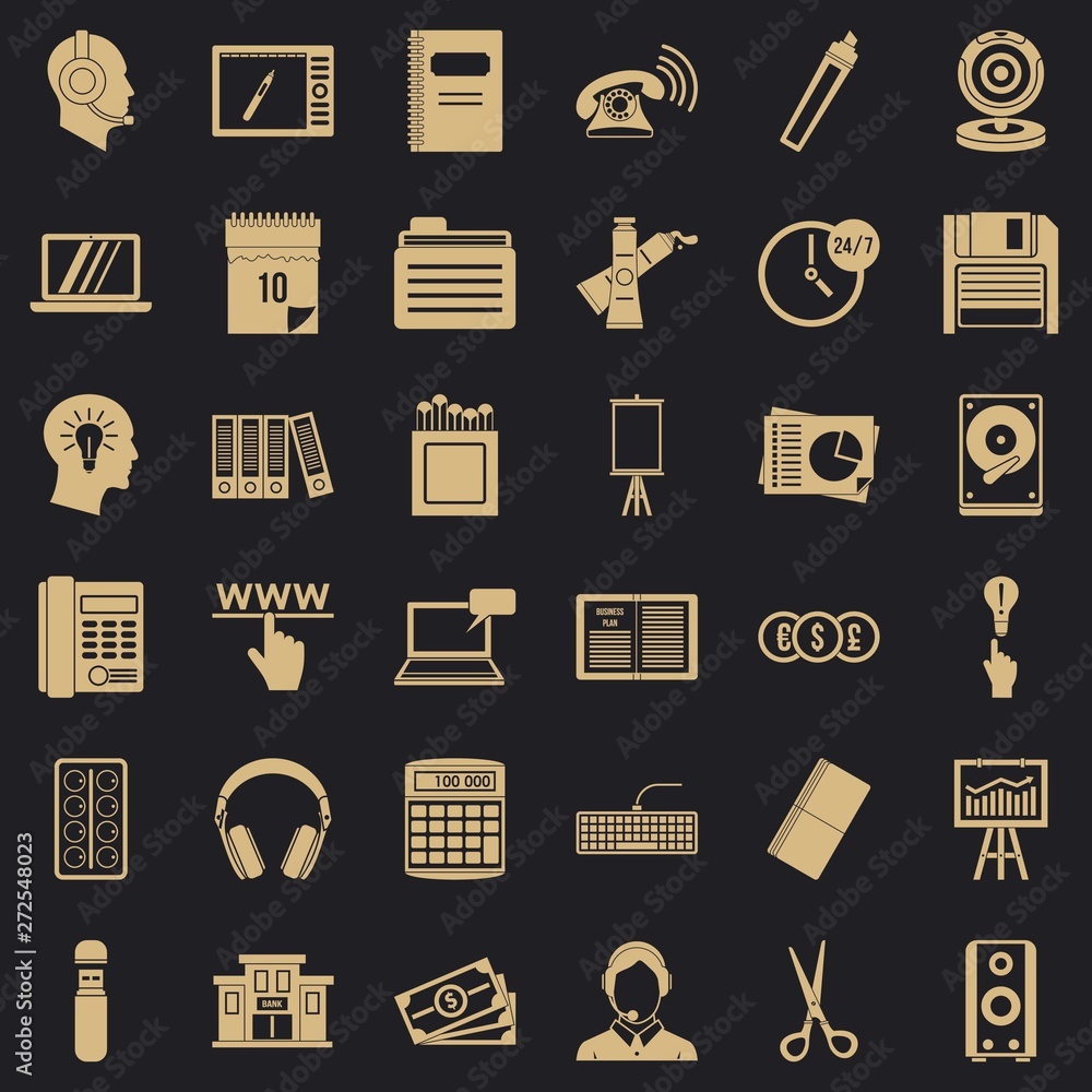 Paperwork icons set. Simple set of 36 paperwork vector icons for web