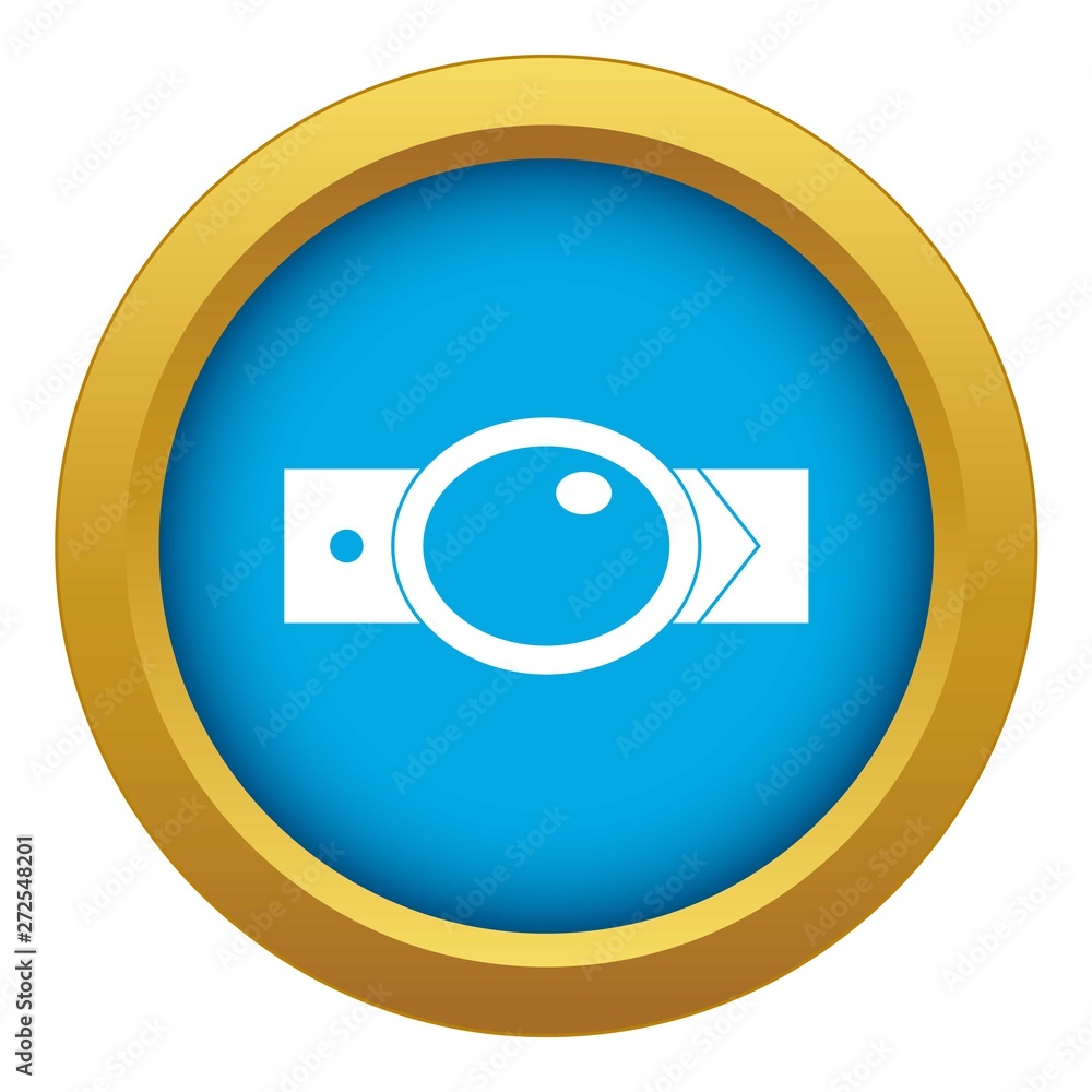 Belt with oval shaped buckle icon blue vector isolated on white background for any design Belt with oval shaped buckle icon blue vector isolated on white background for any design