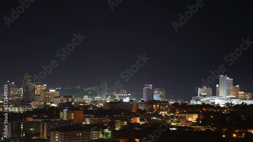 Wallpaper Mural Static timelapse of the famous city Pattaya in Thailand with green laser beams in the sky. Torontodigital.ca