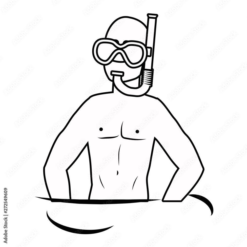 Boy with summer swimwear design Boy with summer swimwear design