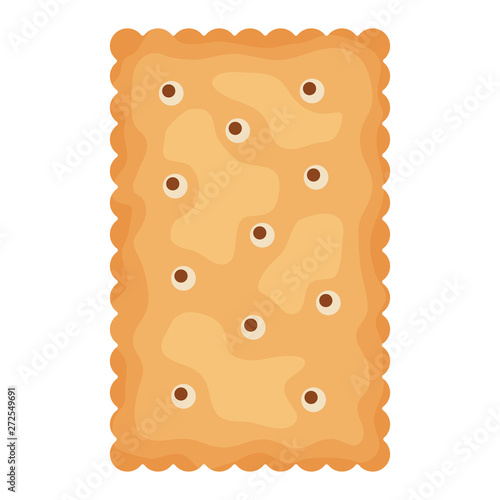 Cracker chips rectangle shape isolated on white background. Biscuit cookies for breakfast, tasty snack food - vector illustration